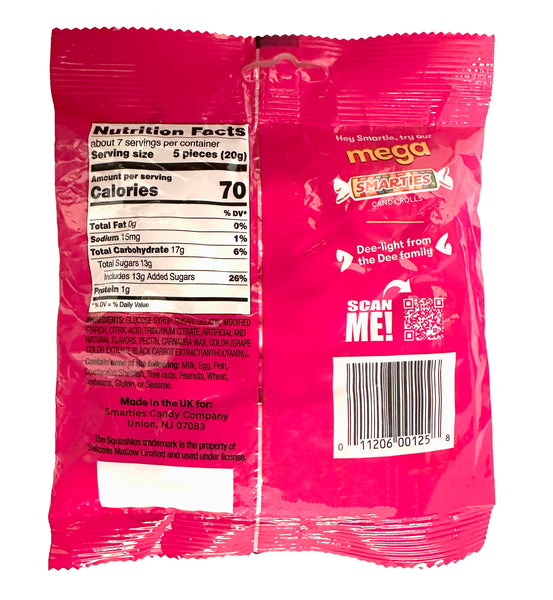 Smarties<sup>®</sup> Squashies Raspberry & Cream<span>Squashies in a 5 ounce bag, case of 12 bags</span>