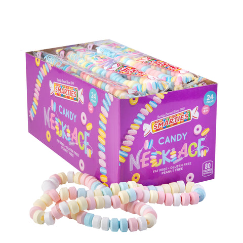 Candy Necklaces in a box, 24 individually wrapped necklaces per box, case of 18 boxes